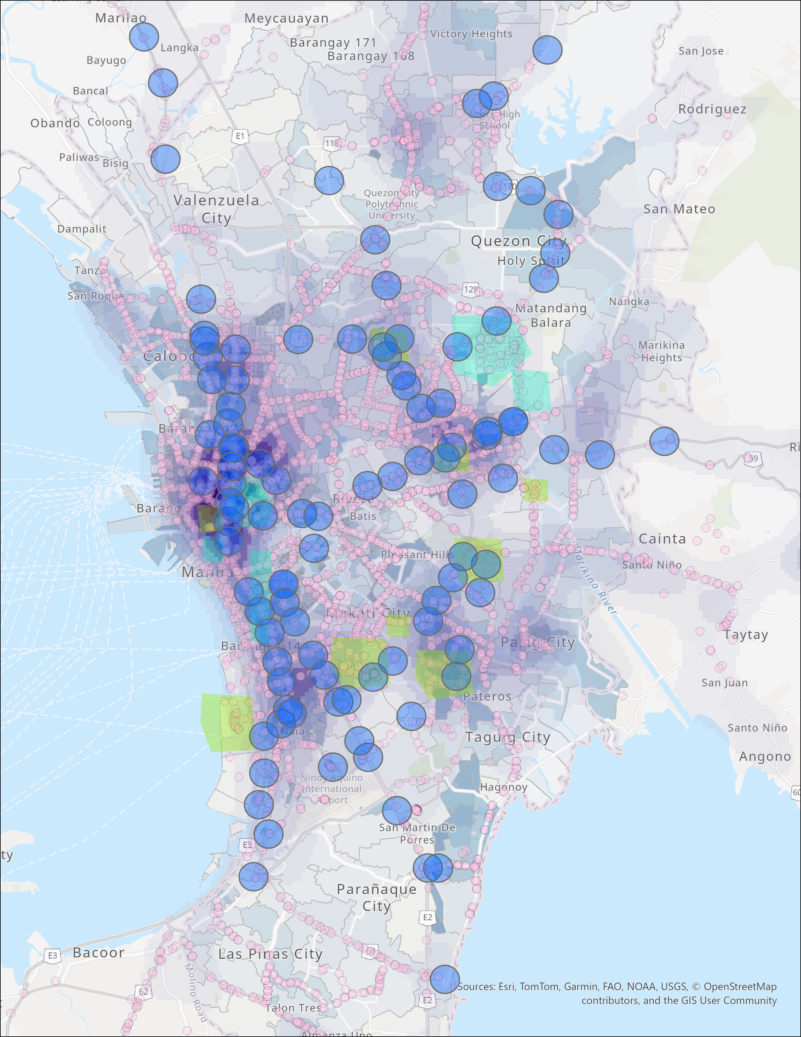 Transportation accessibility overlay.