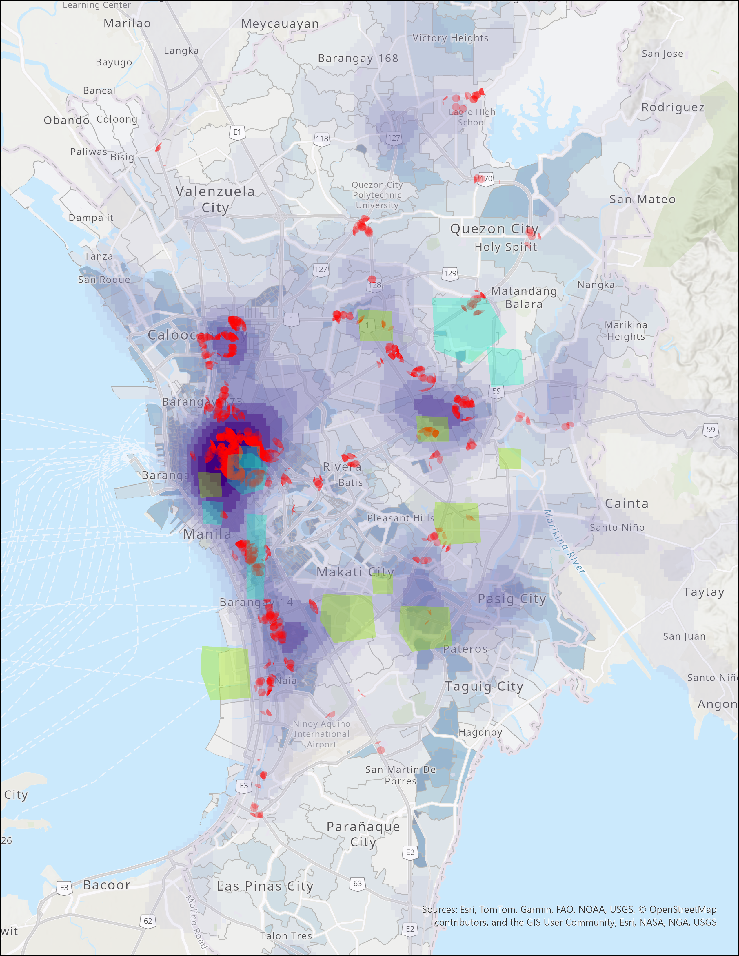 Composite urban accessibility map.
