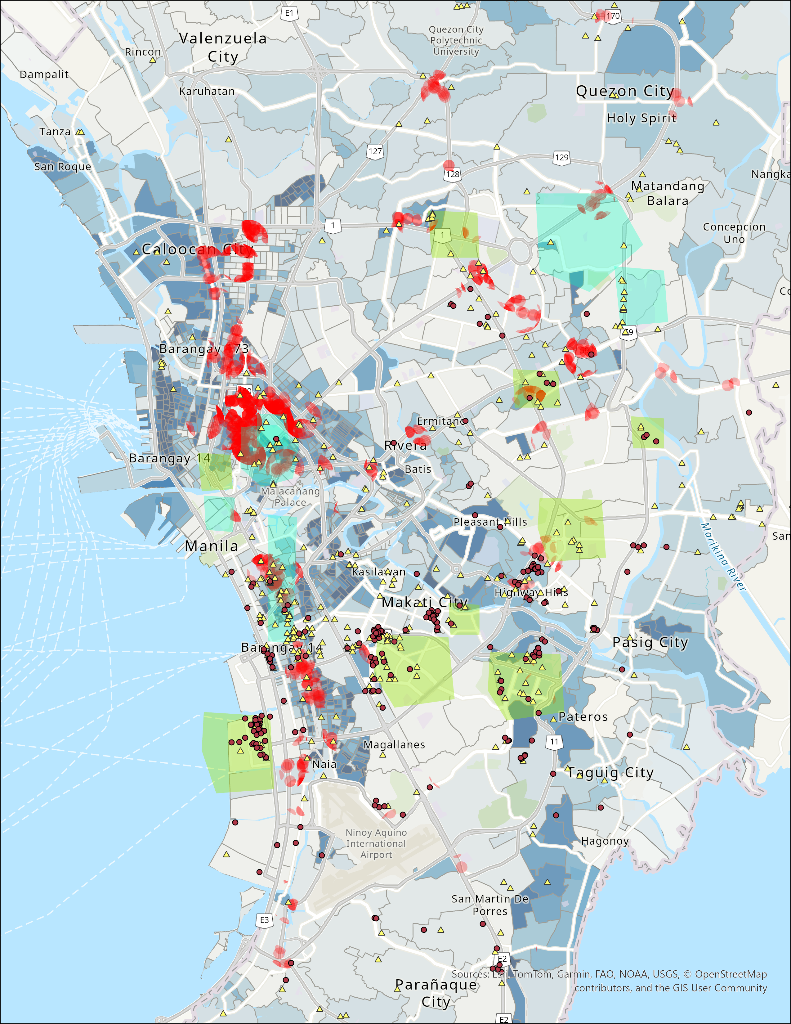 Competitor listing distribution map.