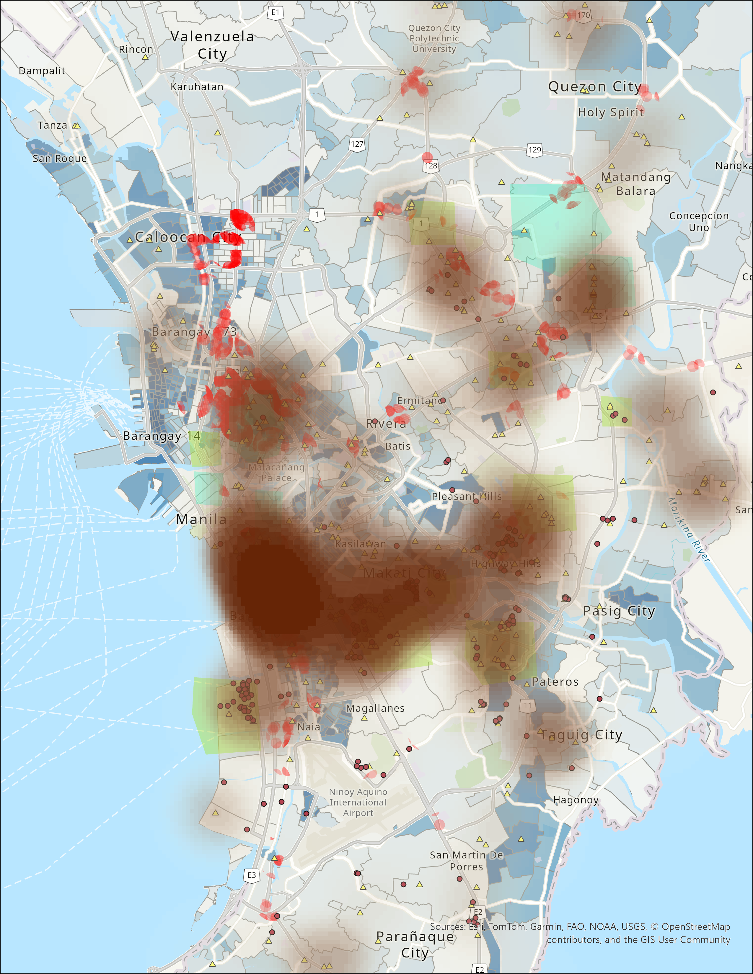 Competitor listing density heatmap.
